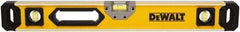 DeWALT - Magnetic 78" Long 3 Vial Box Beam Level - Aluminum, Yellow - Top Tool & Supply