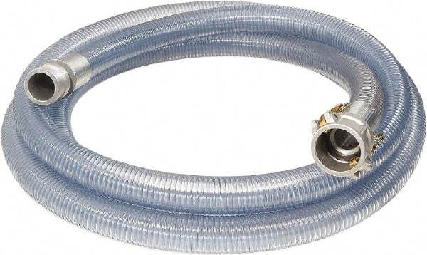 Alliance Hose & Rubber - 1" Inside x 1.24" Outside Diam, Food & Beverage Hose - 5" Bend Radius, Clear, 20' Long, 106 Max psi, 29 Vacuum Rating - Top Tool & Supply