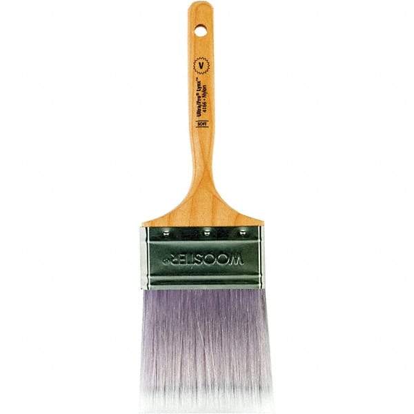 Wooster Brush - 3" Flat Synthetic Varnish Brush - 3-3/16" Bristle Length, 6-1/4" Maple Dowel Handle - Top Tool & Supply