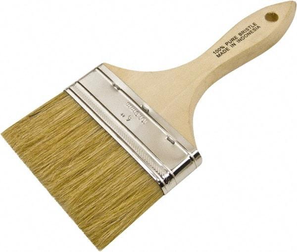 Wooster Brush - 4" Flat Hog Chip Brush - 2" Bristle Length, 5-3/4" Wood Beavertail Handle - Top Tool & Supply