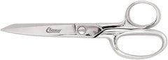 Clauss - 3" LOC, 6" OAL Chrome Plated Straight Trimmers - Steel Straight Handle, For Paper, Fabric - Top Tool & Supply