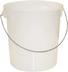 Rubbermaid - Round, White Polyethylene Food Storage Container - 14" High x 13.1" Wide - Top Tool & Supply