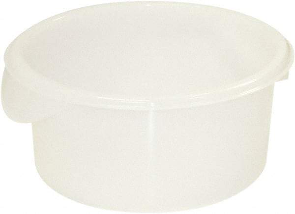 Rubbermaid - Round, White Polyethylene Food Storage Container - 4" High x 8-1/2" Wide - Top Tool & Supply