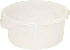 Rubbermaid - Round, White Polyethylene Food Storage Container - 4" High x 8-1/2" Wide - Top Tool & Supply