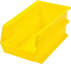 Triton - 14-3/4" Deep, Yellow Polypropylene Hopper Stacking Bin - 7" High x 8-1/4" Wide x 14-3/4" Long - Top Tool & Supply