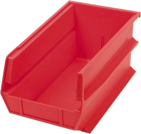 Triton - 14-3/4" Deep, Red Polypropylene Hopper Stacking Bin - 7" High x 8-1/4" Wide x 14-3/4" Long - Top Tool & Supply