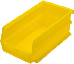 Triton - 7-3/8" Deep, Yellow Polypropylene Hopper Stacking Bin - 3" High x 4-1/8" Wide x 7-3/8" Long - Top Tool & Supply