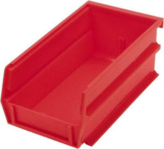 Triton - 7-3/8" Deep, Red Polypropylene Hopper Stacking Bin - 3" High x 4-1/8" Wide x 7-3/8" Long - Top Tool & Supply