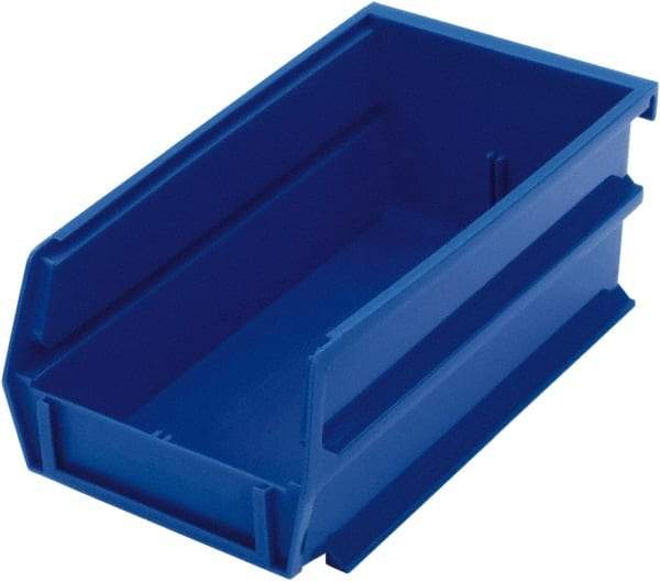 Triton - 7-3/8" Deep, Blue Polypropylene Hopper Stacking Bin - 3" High x 4-1/8" Wide x 7-3/8" Long - Top Tool & Supply