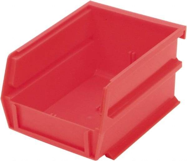 Triton - 5-3/8" Deep, Red Polypropylene Hopper Stacking Bin - 3" High x 4-1/8" Wide x 5-3/8" Long - Top Tool & Supply