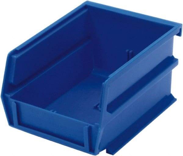 Triton - 5-3/8" Deep, Blue Polypropylene Hopper Stacking Bin - 3" High x 4-1/8" Wide x 5-3/8" Long - Top Tool & Supply