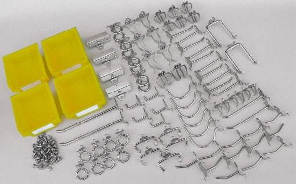 Triton - 83 Piece, Pegboard Hook Set - Zinc Alloy & Steel - Top Tool & Supply