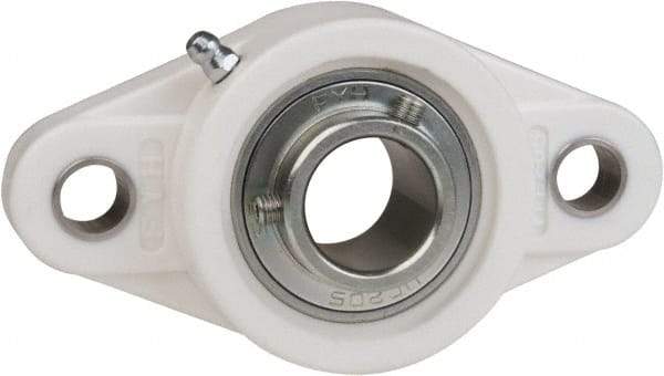 Value Collection - 3/4" ID, 4-7/16" OAL x 1-5/16" OAH 2-Bolt Flange Mounted Bearing - 1,495 Lb Static Cap, 2,877 Lb Dyn Cap, 3-35/64" Btw Mnt Hole Ctrs, 19/32" Base-to-Ctr Ht, Thermoplastic - Top Tool & Supply