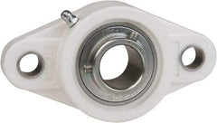 Value Collection - 1-1/4" ID, 5-13/16" OAL x 1-19/32" OAH 2-Bolt Flange Mounted Bearing - 2,540 Lb Static Cap, 4,383 Lb Dyn Cap, 4-39/64" Btw Mnt Hole Ctrs, 45/64" Base-to-Ctr Ht, Thermoplastic - Top Tool & Supply