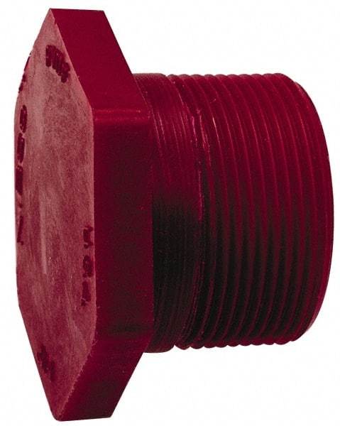 NIBCO - 1-1/2" PVDF Plastic Pipe Threaded Plug - Schedule 80, MIPT x MIPT End Connections - Top Tool & Supply