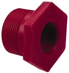 NIBCO - 1 x 1/2" PVDF Plastic Pipe Flush Threaded Reducer Bushing - Schedule 80, MIPT x FIPT End Connections - Top Tool & Supply