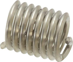 Recoil - 1/4-20 UNC, 1/2" OAL, Free Running Helical Insert - 8 Free Coils, Tanged, Stainless Steel, Bright Finish, 2D Insert Length - Top Tool & Supply