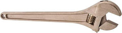 Ampco - 1-11/16" Jaw Capacity, 15" Nonsparking Adjustable Wrench - Aluminum Bronze, Plain Finish - Top Tool & Supply