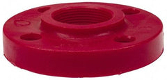 NIBCO - 1/2" Pipe, 3-1/2" OD, PVDF Threaded Pipe Flange - Schedule 80, Red - Top Tool & Supply