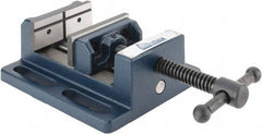 Gibraltar - 3" Jaw Opening Capacity x 1-1/8" Throat Depth, Horizontal Drill Press Vise - 3" Wide Jaw, Stationary Base, Standard Speed, 6-9/16" OAL x 2-7/16" Overall Height, Cast Iron - Top Tool & Supply