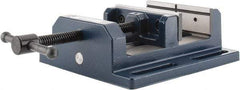 Gibraltar - 6" Jaw Opening Capacity x 2" Throat Depth, Horizontal Drill Press Vise - 6" Wide Jaw, Stationary Base, Standard Speed, 10-15/16" OAL x 3-9/16" Overall Height, Cast Iron - Top Tool & Supply