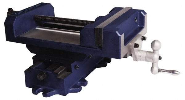 Gibraltar - 3" Jaw Opening Capacity x 1-1/8" Throat Depth, Horizontal Drill Press Vise - 3" Wide Jaw, Cross Slide Base, Standard Speed, 5-1/2" OAL x 5-5/8" Overall Height, Cast Iron - Top Tool & Supply