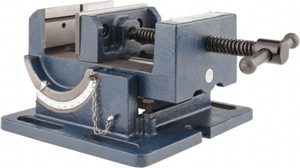 Gibraltar - 4" Jaw Width, 4" Jaw Opening Capacity, Angle Stationary Machine Vise - Manual Operation, 1 Station, 9-7/16" Long x 4-1/2" High x 1-1/2" Deep, 1-1/2" Jaw Height - Top Tool & Supply