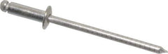 RivetKing - Size 44 Dome Head Stainless Steel Open End Blind Rivet - Stainless Steel Mandrel, 0.188" to 1/4" Grip, 1/4" Head Diam, 0.129" to 0.133" Hole Diam, 0.4" Length Under Head, 1/8" Body Diam - Top Tool & Supply