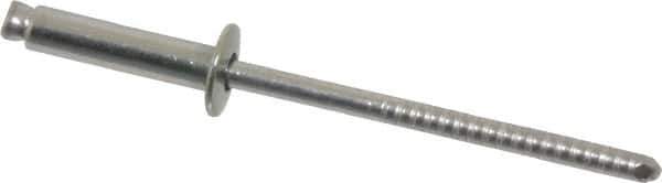 RivetKing - Size 46 Dome Head Stainless Steel Open End Blind Rivet - Stainless Steel Mandrel, 0.313" to 3/8" Grip, 1/4" Head Diam, 0.129" to 0.133" Hole Diam, 0.525" Length Under Head, 1/8" Body Diam - Top Tool & Supply