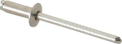 RivetKing - Size 54 Dome Head Stainless Steel Open End Blind Rivet - Stainless Steel Mandrel, 0.188" to 1/4" Grip, 0.312" Head Diam, 0.16" to 0.164" Hole Diam, 0.425" Length Under Head, 5/32" Body Diam - Top Tool & Supply