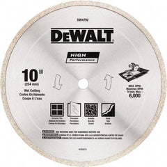 DeWALT - 10" Diam, 5/8" Arbor Hole Diam, Wet & Dry Cut Saw Blade - Diamond-Tipped, Standard Round Arbor - Top Tool & Supply