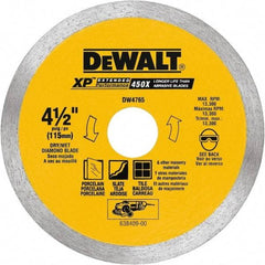 DeWALT - 4-1/2" Diam, 5/8 & 7/8" Arbor Hole Diam, Wet & Dry Cut Saw Blade - Diamond-Tipped, Standard Round Arbor - Top Tool & Supply