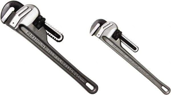 Paramount - 2 Piece, 0" to 1-1/2" & 0" to 2-1/2", Straight Pipe Wrench Set - Inch Measurement Standard - Top Tool & Supply