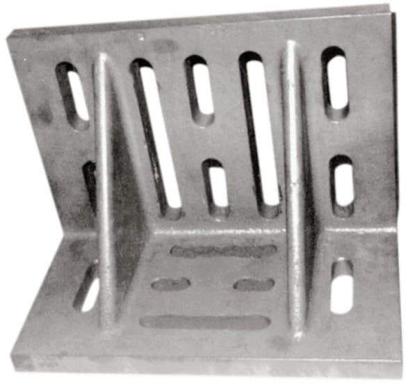 Suburban Tool - 16" Wide x 9" Deep x 12" High Cast Iron Machined Angle Plate - Slotted Plate, Through-Slots on Surface, Double Web, 1-1/8" Thick, Single Plate - Top Tool & Supply