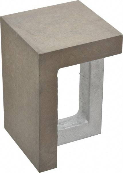 Interstate - 1 Hole, 6" High x 4" Wide x 4" Deep, Right Angle Iron - Semi-Steel, Precision Ground, Parallel & Square to within 0.0018" per 6" - Top Tool & Supply