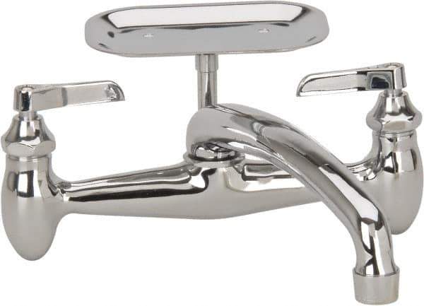 B&K Mueller - Spout with Soap Dish, Two Handle Design, Chrome, Industrial and Laundry Faucet - Lever Handle - Top Tool & Supply