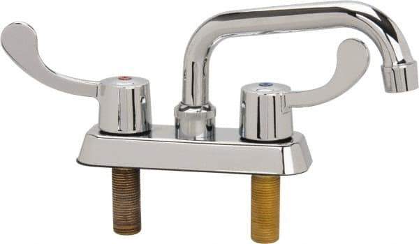 B&K Mueller - Standard, Two Handle Design, Chrome, Deck Mount, Laundry Faucet - 6 Inch Spout, Wrist Blade Handle - Top Tool & Supply