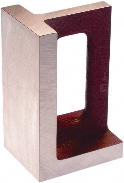 Suburban Tool - 1 Hole, 12" High x 5" Wide x 8" Deep, Right Angle Iron - Cast Iron, Precision Ground, 1-1/4" Thick, Parallel to within 0.00025" per 6", Square to within 0.0005" per 6" - Top Tool & Supply