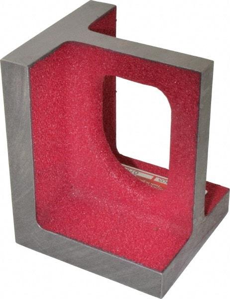 Suburban Tool - 1 Hole, 5" High x 3-3/4" Wide x 4" Deep, Right Angle Iron - Cast Iron, Machined, 3/4" Thick, Parallel & Square to within 0.002" per 6" - Top Tool & Supply