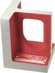 Suburban Tool - 1 Hole, 5" High x 3-3/4" Wide x 4" Deep, Right Angle Iron - Cast Iron, Precision Ground, 3/4" Thick, Parallel to within 0.00025" per 6", Square to within 0.0005" per 6" - Top Tool & Supply