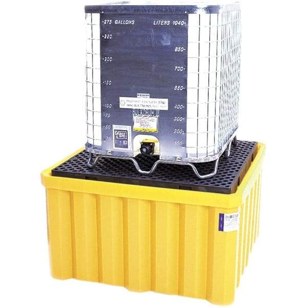 UltraTech - 400 Gal Sump, 8,000 Lb Capacity, Polyethylene Spill Deck or Pallet - 59" Long x 59" Wide x 33" High, Drain Included, 1 Tank Drum Configuration - Top Tool & Supply