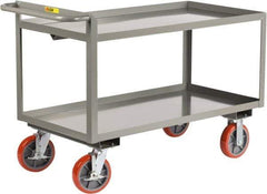 Little Giant - 3,600 Lb Capacity, 30" Wide x 54" Long x 36" High Shelf Cart - 2 Shelf, Steel, 2 Rigid/2 Swivel Casters - Top Tool & Supply