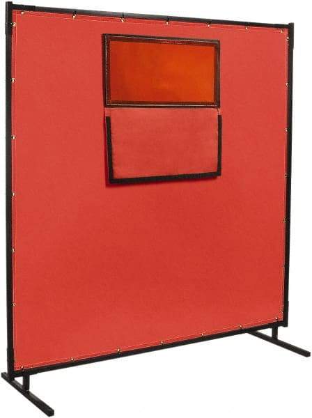 Steiner - 8 Ft. Wide x 6 Ft. High x 1 Inch Thick, Fiberglass Welding Welding Screen Kit - Red - Top Tool & Supply