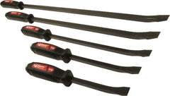 Mayhew - 5 Piece Curved Tip Pry Bar Set - 3/4" Head Width, Includes 10, 12, 17, 25 & 31" Lengths - Top Tool & Supply