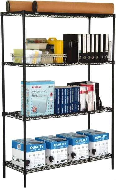 Value Collection - 4 Shelf Wire Shelving Unit - 60" Wide x 18" Deep x 74" High, - Top Tool & Supply