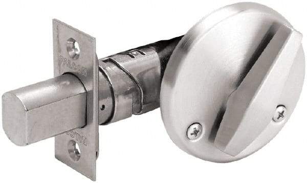 Falcon - 1-3/8 to 1-3/4" Door Thickness, Satin Chrome Finish, Keyless / Outside Rose Deadbolt - Top Tool & Supply