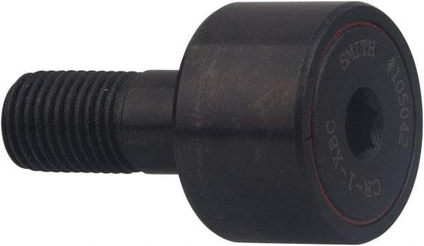 Accurate Bushing - 3" Roller Diam x 1-3/4" Width, 1-1/4" Stud Diam x 2-1/2" Length, Crowned Sealed Stud Cam Follower with Hex - Carbon Steel, 1-1/4" Thread Length, 1-1/4-12 Thread, 4-1/4" OAL, 20,200 Lb Dynamic Cap, 25,260 Lb Static Cap - Top Tool & Supply