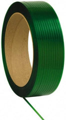 Made in USA - 3,250' Long x 1/2" Wide, Oscillated Coil Polyester Hand Strapping - 820 Lb Capacity, 0.028" Thick - Top Tool & Supply