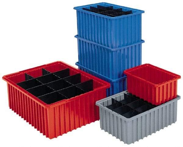 Akro-Mils - 1.66 Cu Ft, 50 Lb Load Capacity Red Polyethylene Dividable Container - Stacking, 22.4" Long x 17.4" Wide x 10" High - Top Tool & Supply