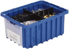 Akro-Mils - 0.96 Cu Ft, 40 Lb Load Capacity Gray Polyethylene Dividable Container - Stacking, 22.4" Long x 17.4" Wide x 6" High - Top Tool & Supply